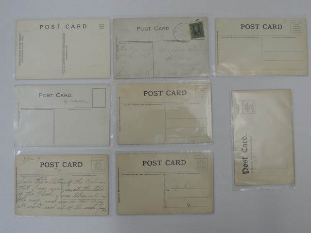 8 Vintage Antique 1889 Johnstown Flood Postcard Photographs w/ Sleeves (1 Repro)