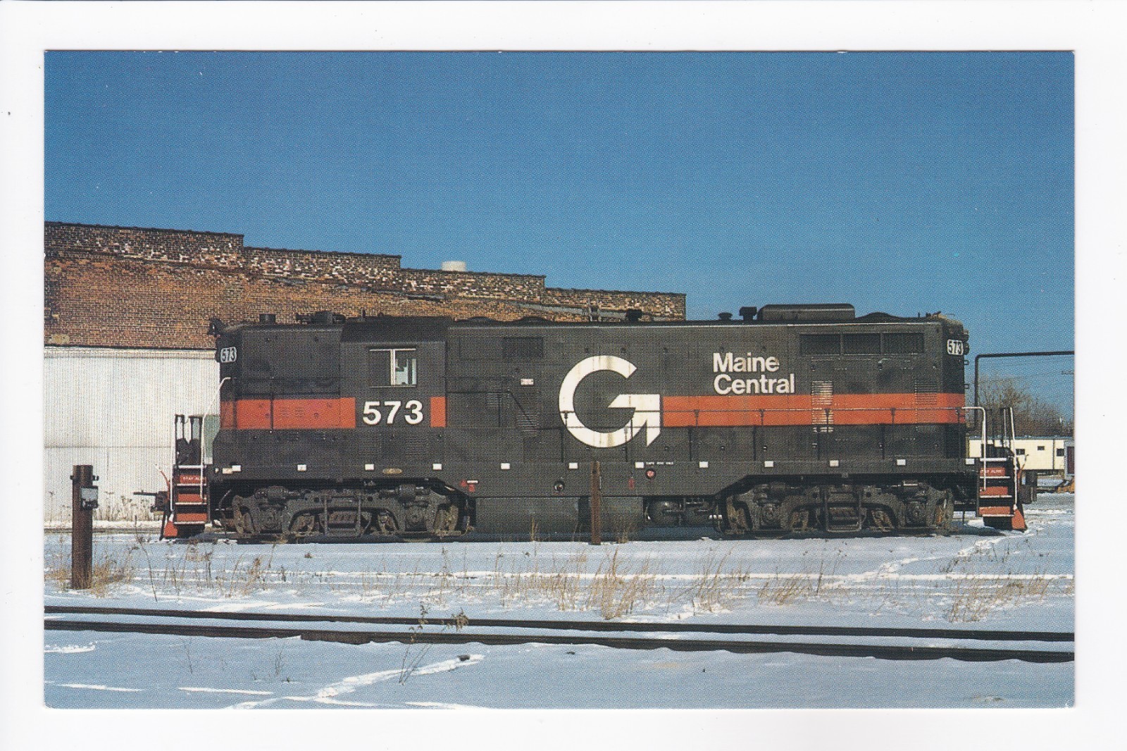 Maine Central GP7 Unit #573 Steam Boiler South Portland Maine Chrome Postcard