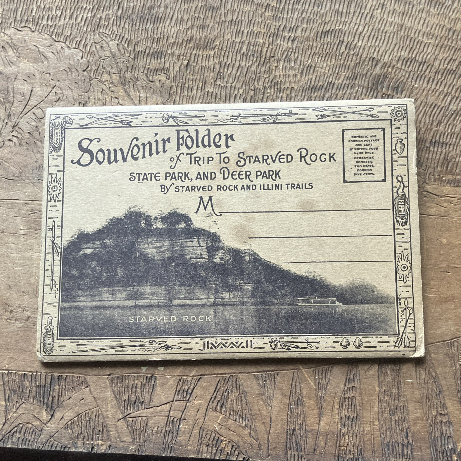 Vintage 30s-40s Fold-Out Souvenir Folder Indian Days at starved Rock 11 set