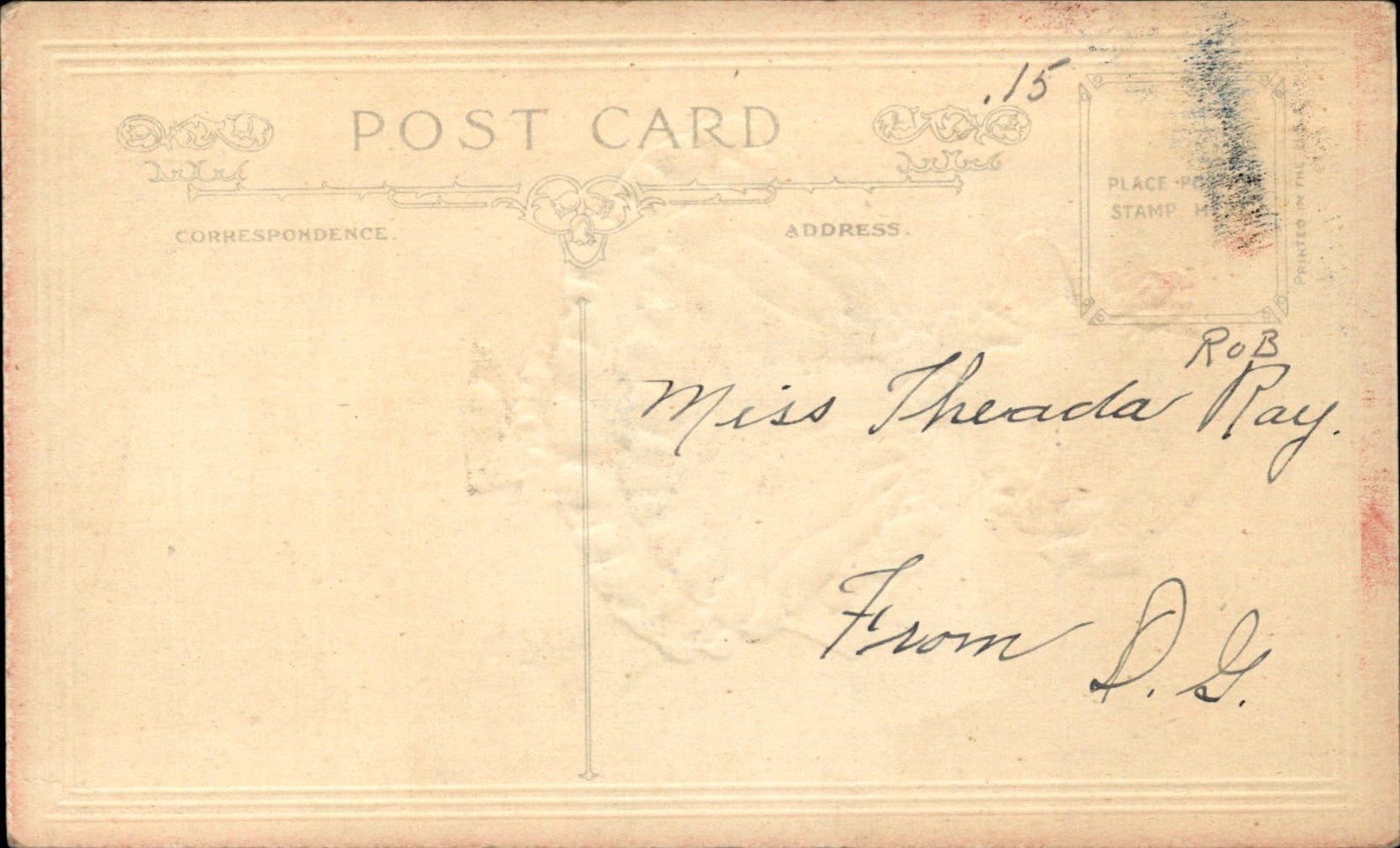 Valentine’s Day Little Girl with Heart Envelope Love c1900s-10s Vintage Postcard