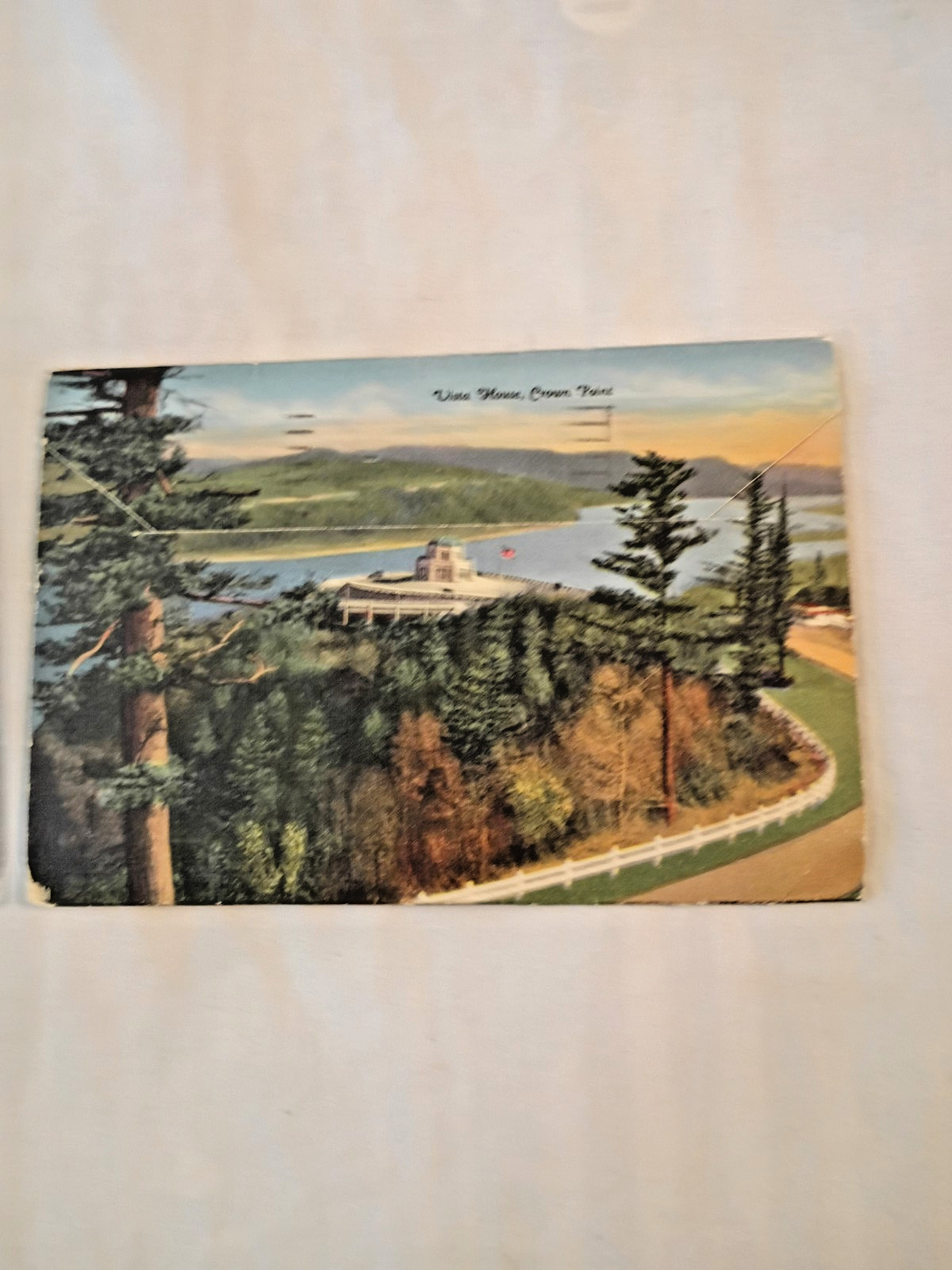 Vintage MCM Souvenir Postcards Folder Columbia River Highway Oregon 1940’s Linen