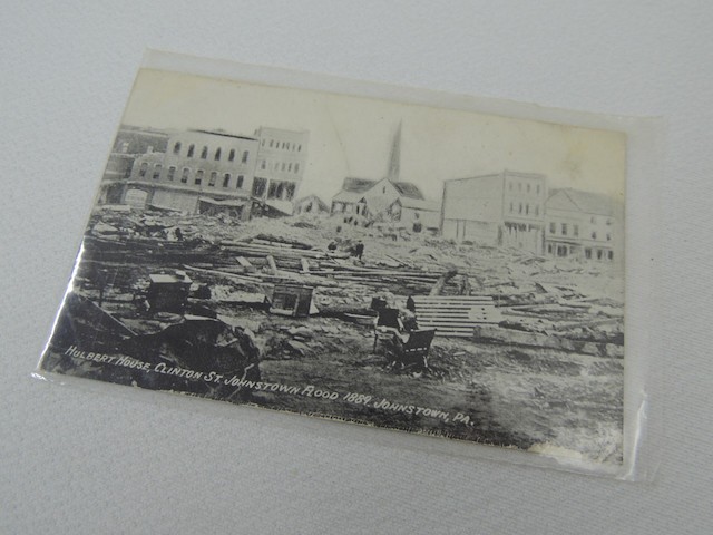 8 Vintage Antique 1889 Johnstown Flood Postcard Photographs w/ Sleeves (1 Repro)