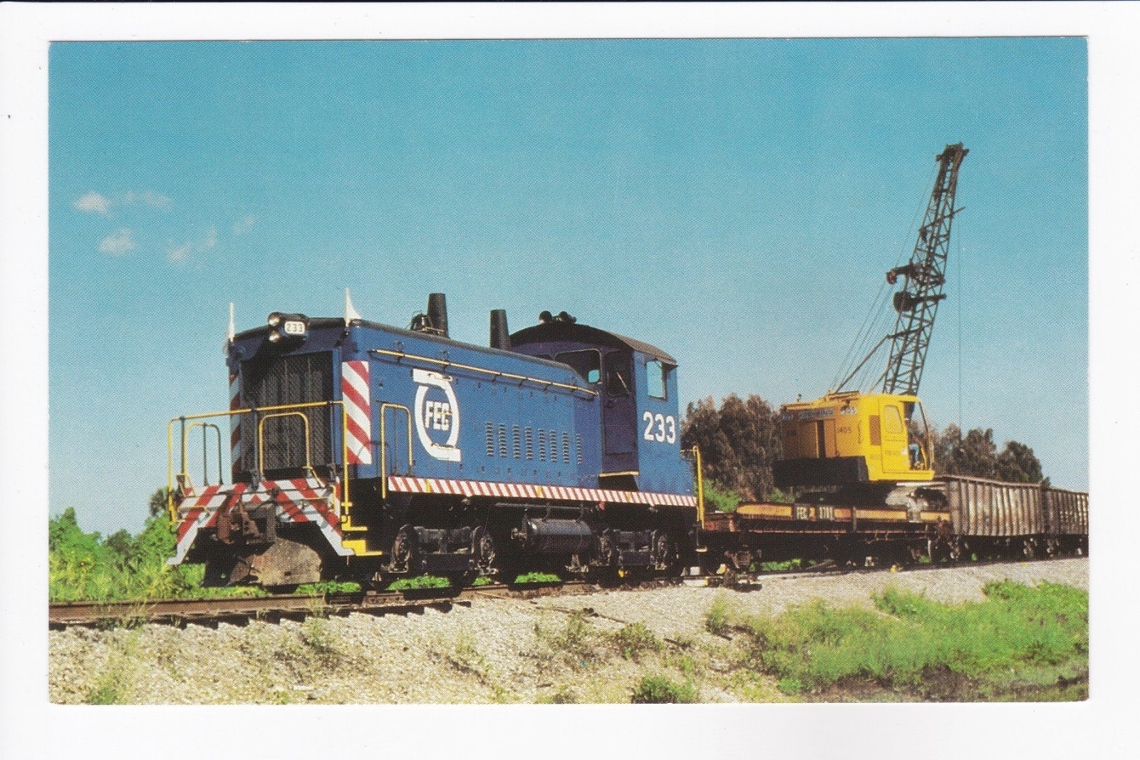 Florida East Coast Railway EMD SW-1200 Unit No. 233 Rockledge FL Chrome Postcard