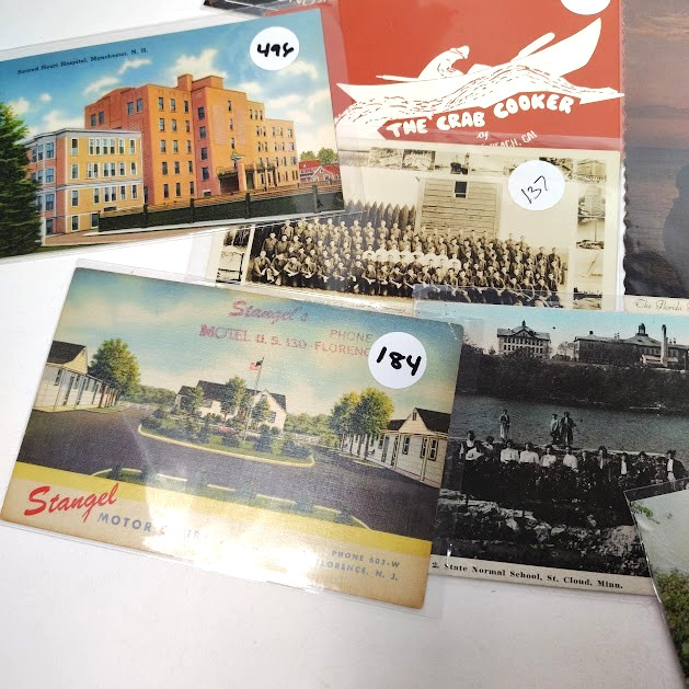 32 Vintage Postcard Lot Linen Real Photo Paper In Sleeves Most Early 1900s-1960s