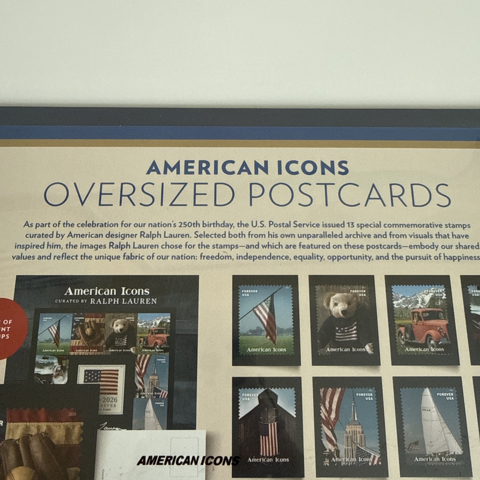 POLO RALPH LAUREN USA American Icons Oversized Postcards Set 1776 ⭐️ 2026
