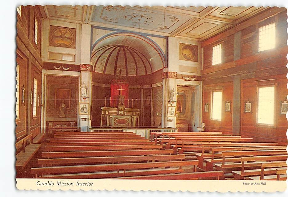 Postcard Cataldo Mission Interior Idaho USA