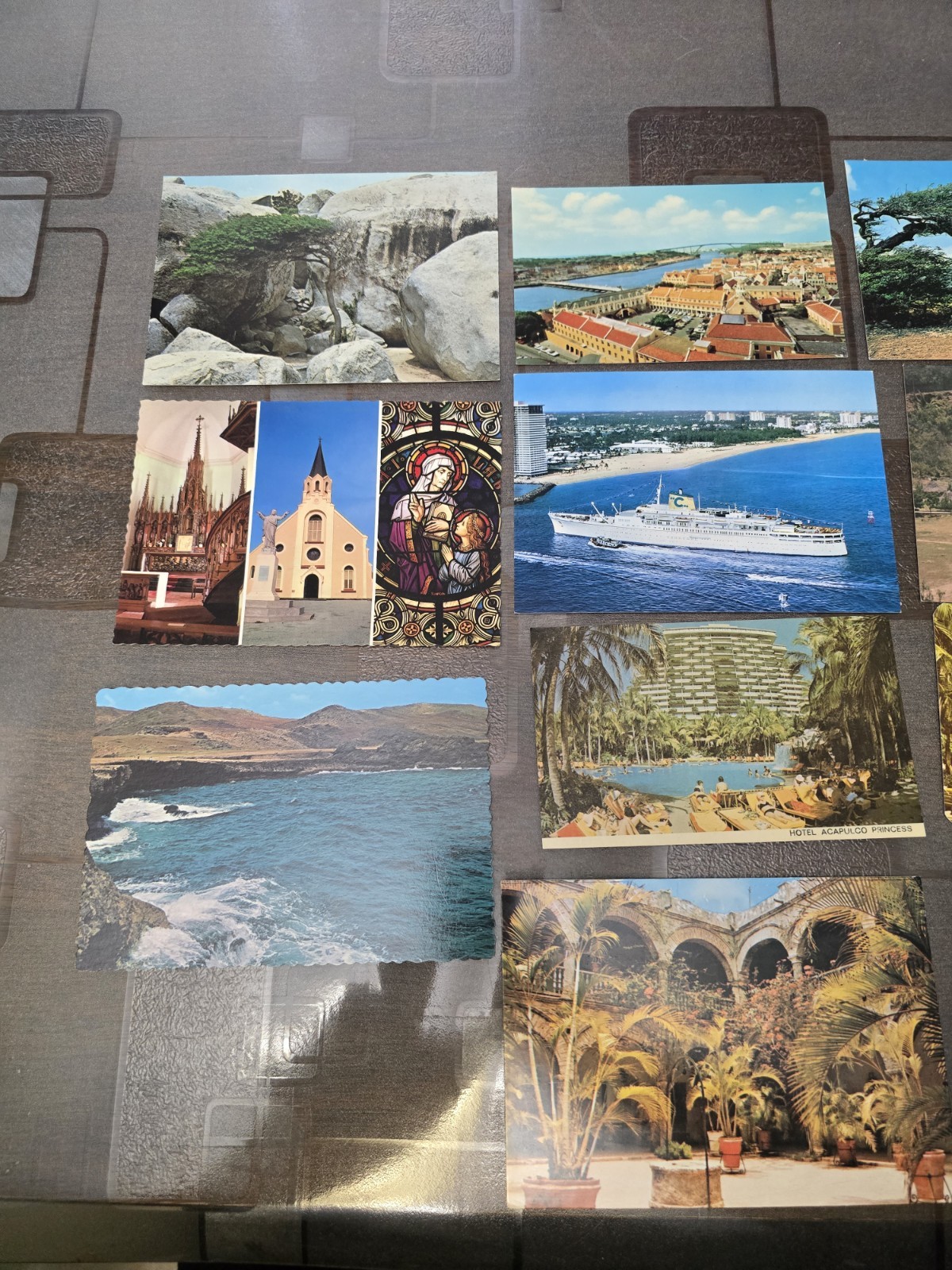 Vintage Caribbean Postcard Lot 22 Aruba Curacao Cruise Ship Scenic 1970s