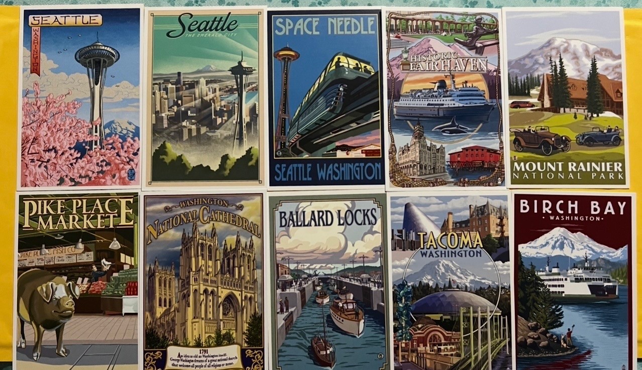 Washington State- Lantern Press Postcards- Scenic 6×4- Lot of 10 b