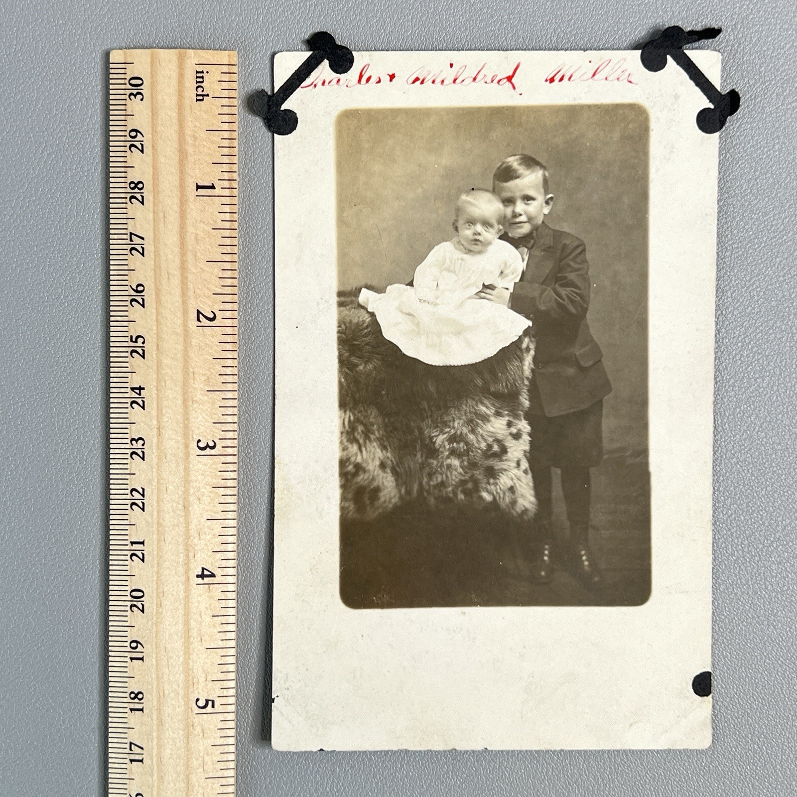 Vtg 1910s Creepy Baby Piercing Stare Blur Oddity Charles Mildred Miller Postcard