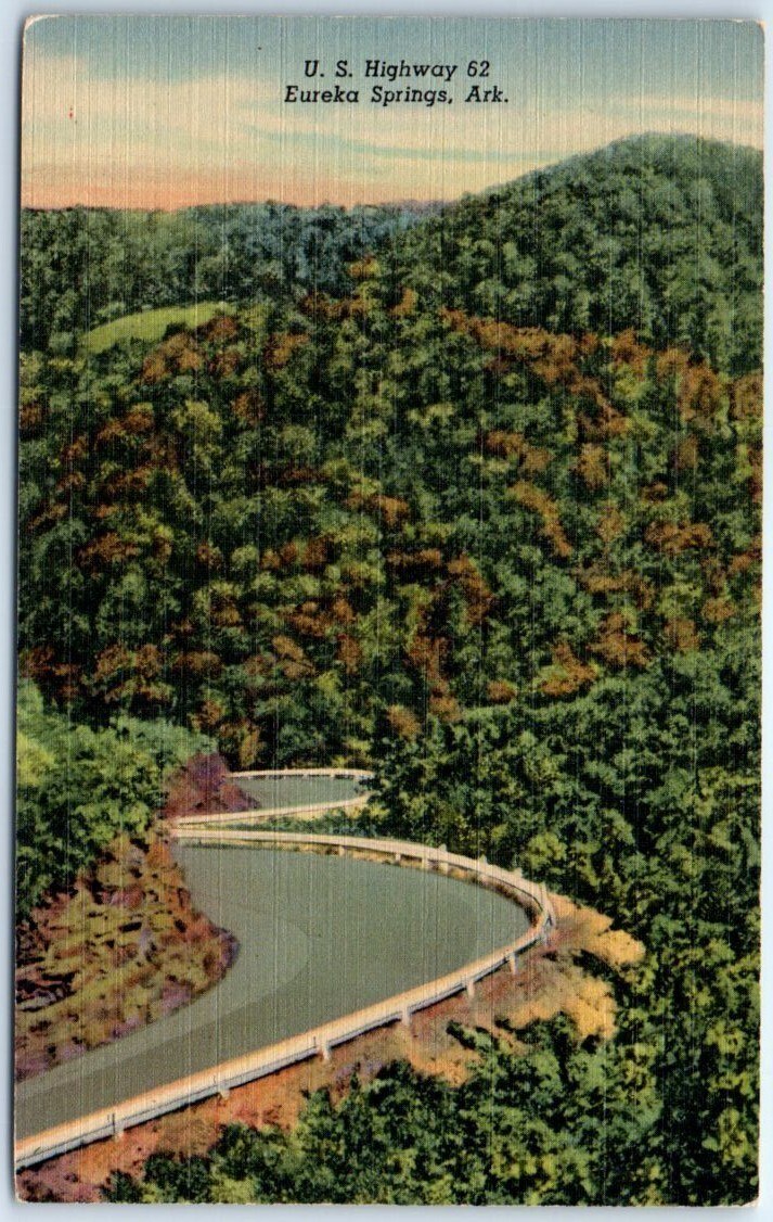 Postcard – United States Highway 62 – Eureka Springs, Arkansas