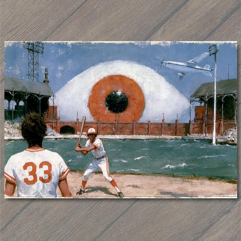 POSTCARD Baseball Players Eye Stadium Sport Memorabilia Surreal Weird Strange