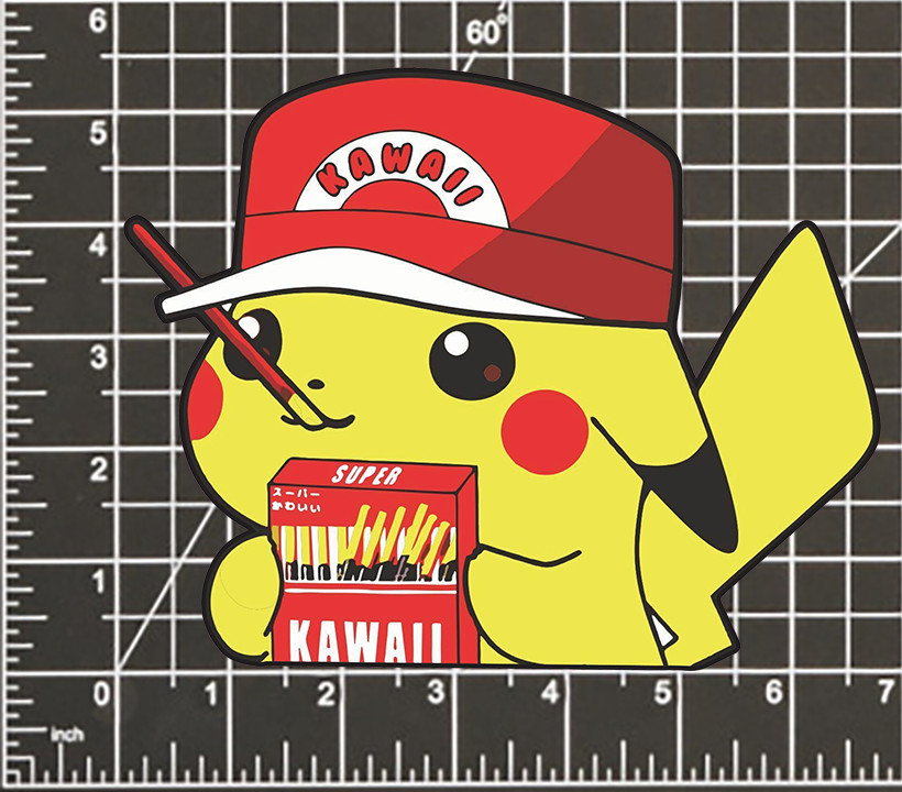Pikachu POKEMON STICKER DECAL -Peeker Peeking Kawaii- 4 Different Sizes