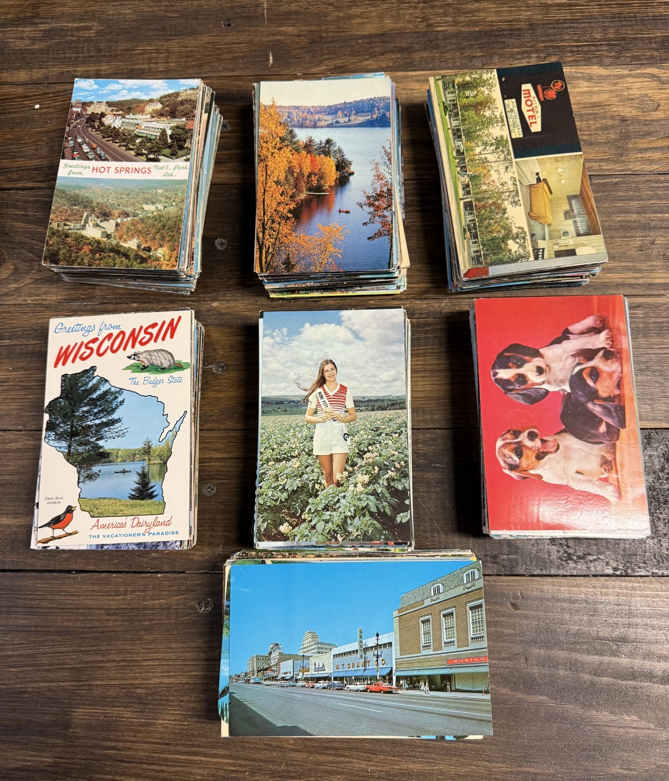 100 Vintage Chrome Postcards Mixed USA Collector Lot Original Standard Size