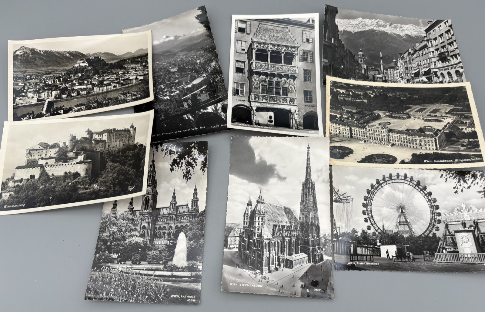 Lot of 9 Vintage Austria Postcards Various Photographs Black & White