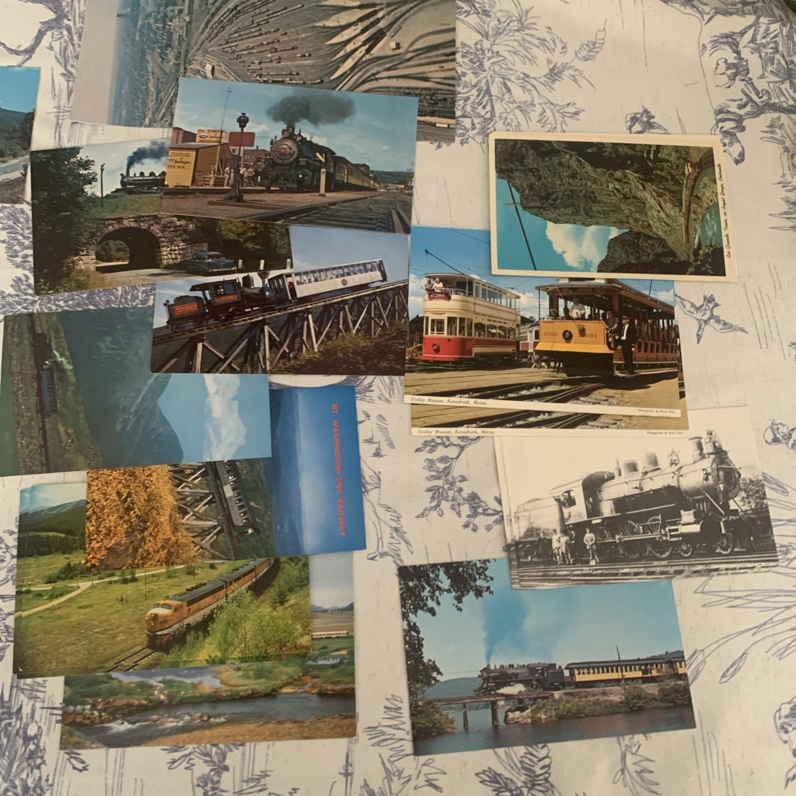 Lot of 25 Vintage Train Locomotive Postcards Railroad 1970s USA