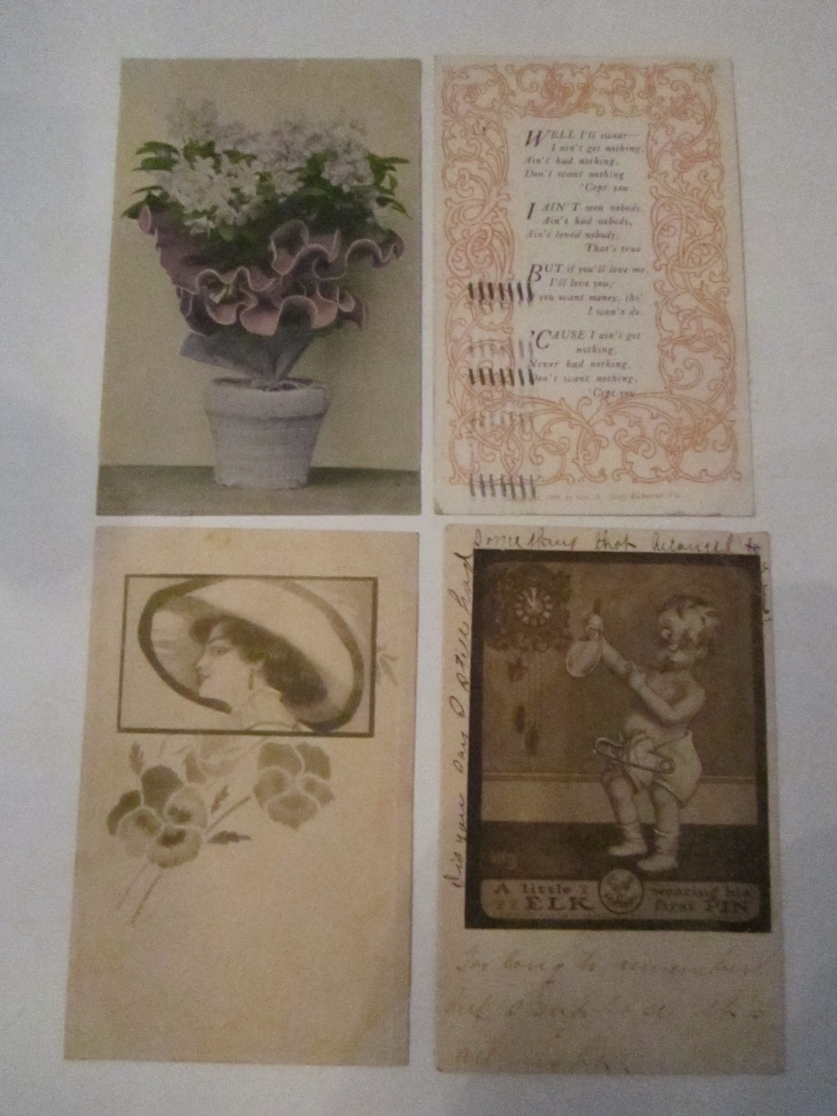 20 VINTAGE POSTCARDS – VARIOUS ARTISTS – PRE 1911 – COLLECTIBLE – LOT F TUB ABC