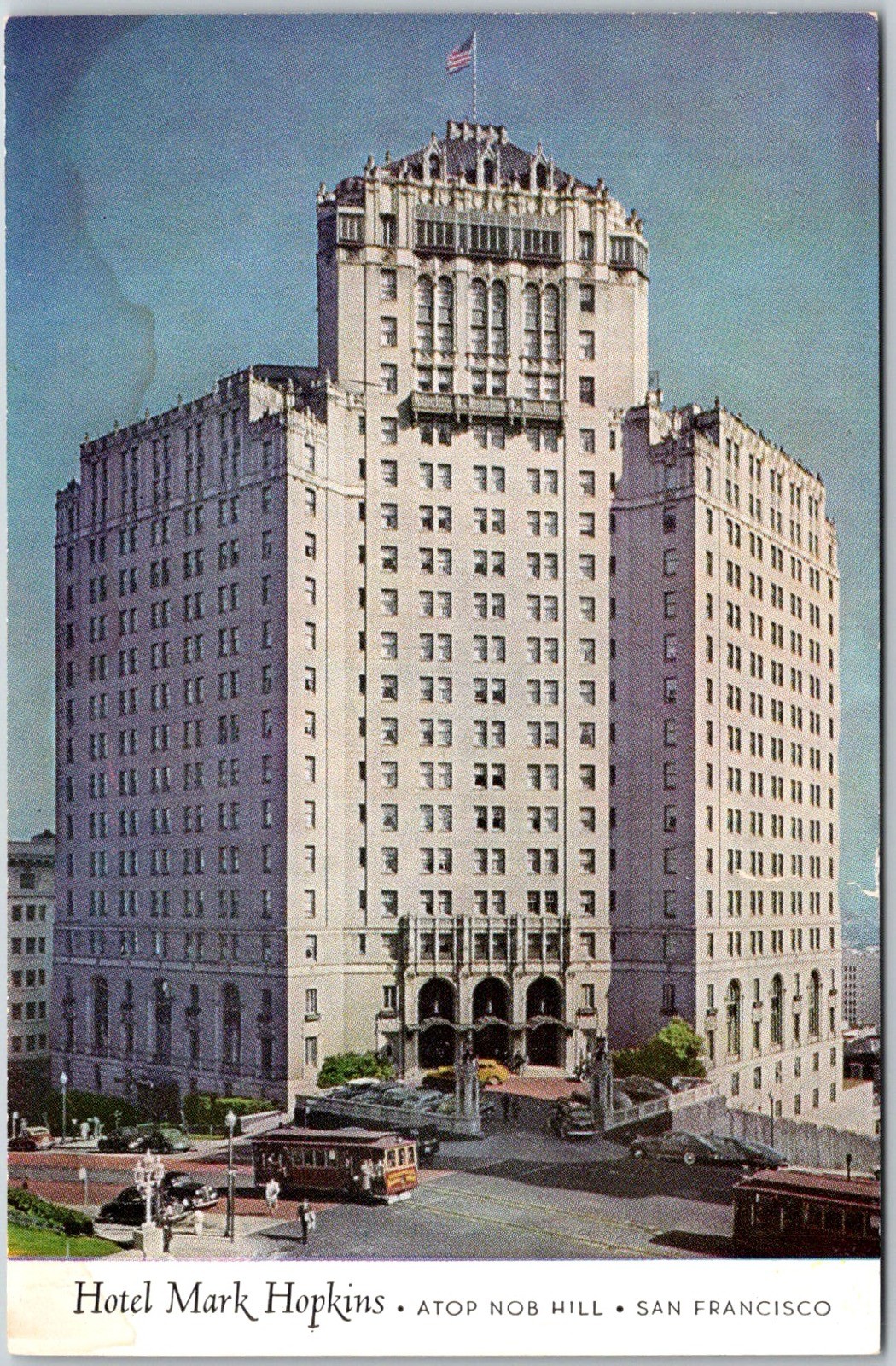 San Francisco USA Hotel Mark Hopkins Nob Hill Vintage View Postcard