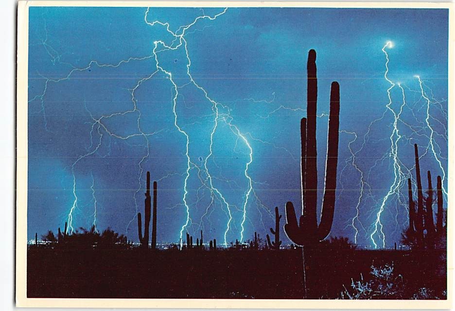 Postcard Lightning Over Arizona USA