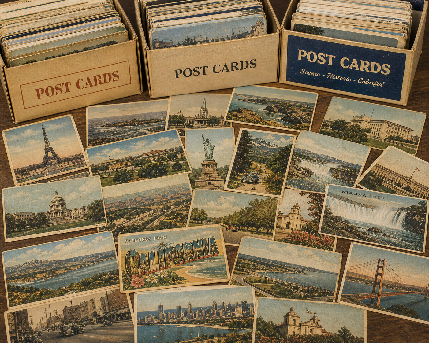 125+ Vintage Postcards Lot Mixed Scenic Travel Cards Bulk Random