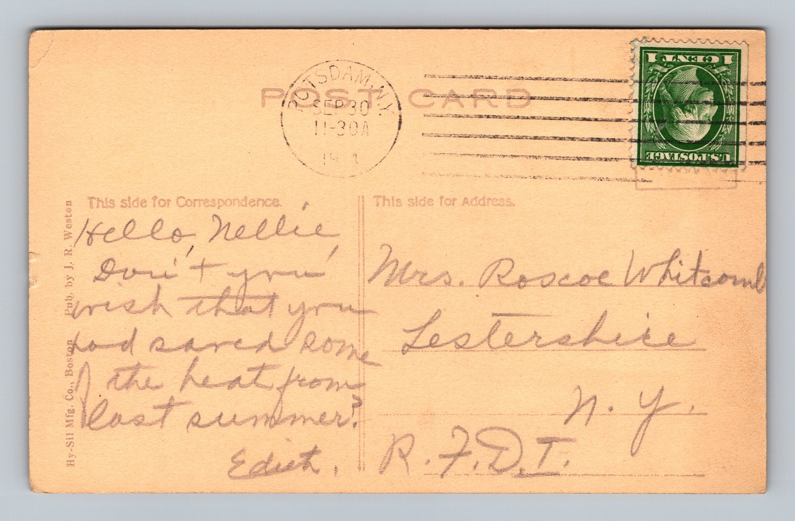 Rare Racquette River Paper Co Factory Plant Potsdam NY J R Weston Postcard