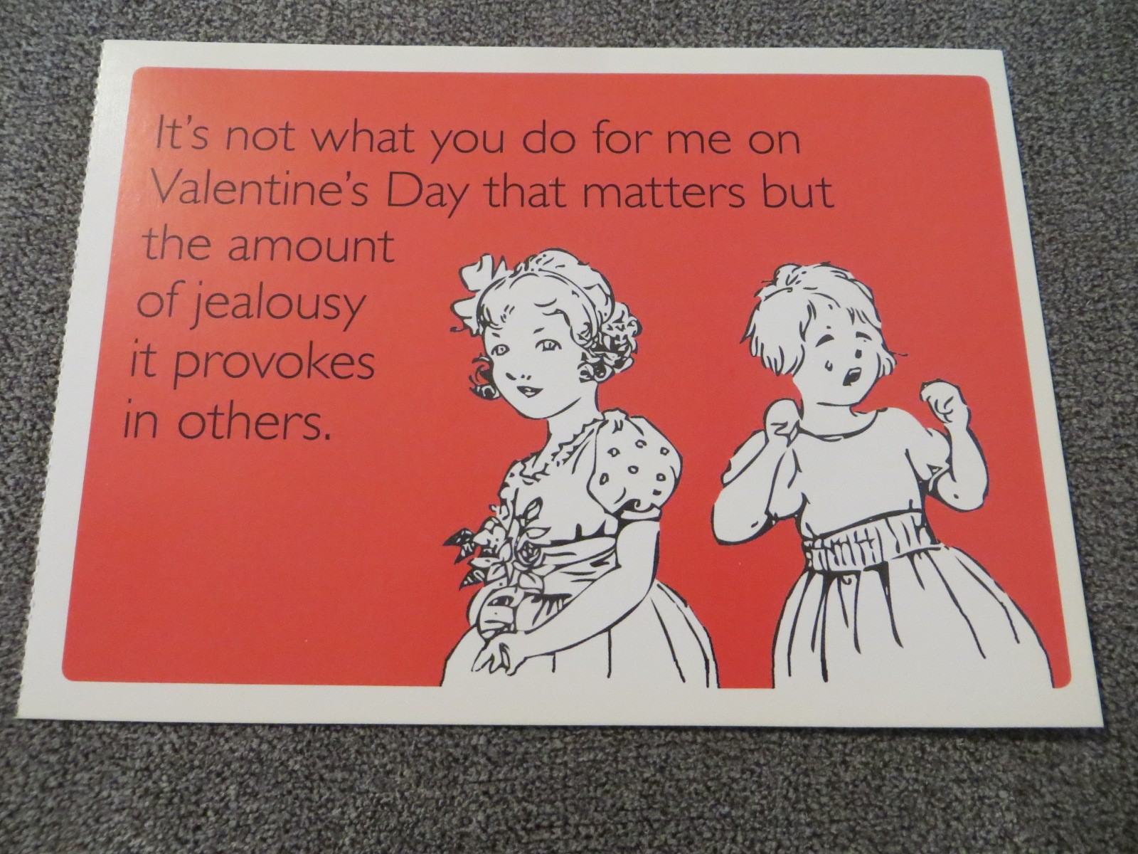 Valentine’s Day Humorous Dating Romance Love Jealously in Others Postcard NEW