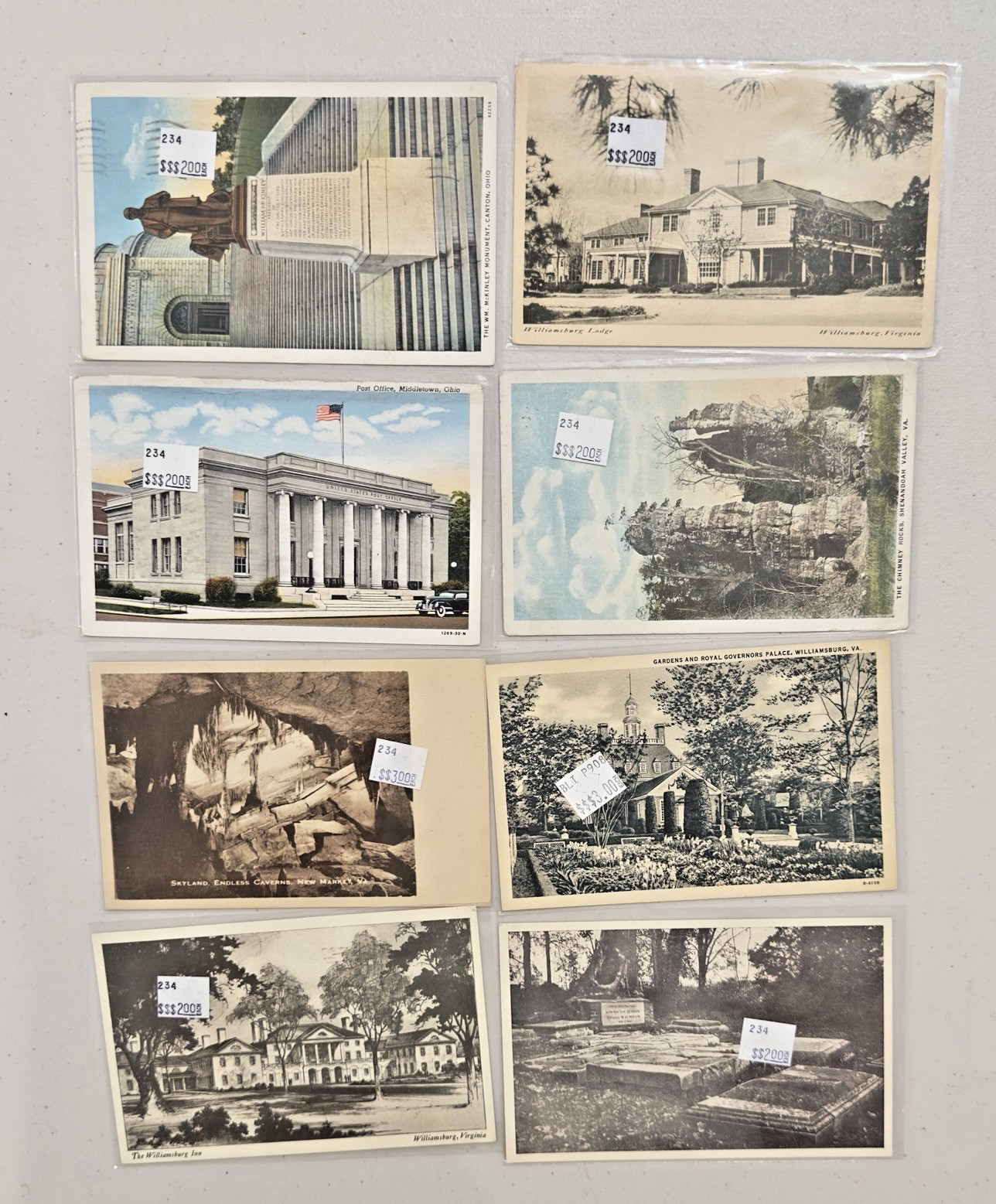 Lot Of 50 Vintage Postcards Ohio and Virginia Some In Protective Sleeves
