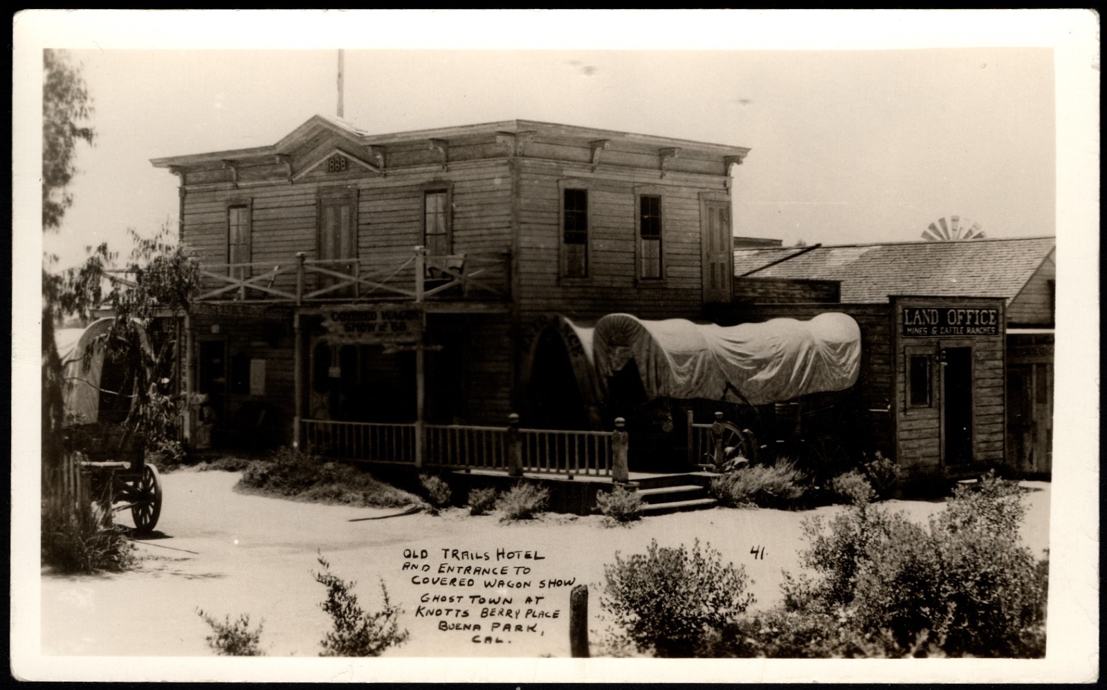 Postcard Trails Hotel,Covered Wagon Show,Knott’s Berry Place,Buena Park,CA RPPC