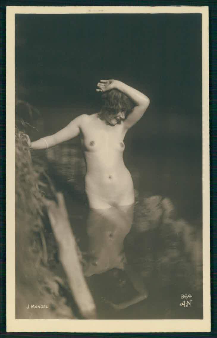 Nudist Bathing beauty nus old c1920s Mandel photo postcard lot set of 5 AN 364
