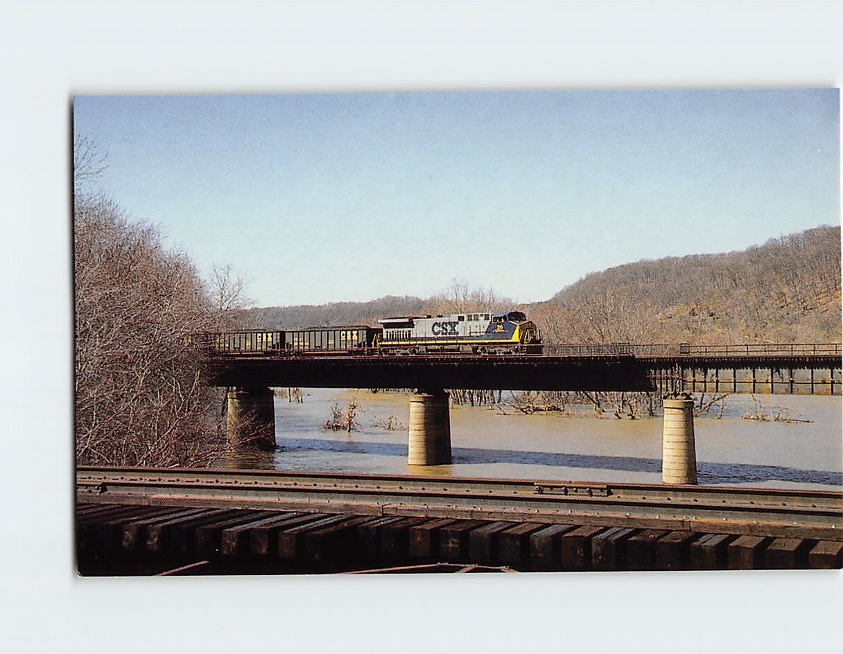Postcard CSX Transportation AC4400-CW Unit Number 26 AC Traction Coal Train
