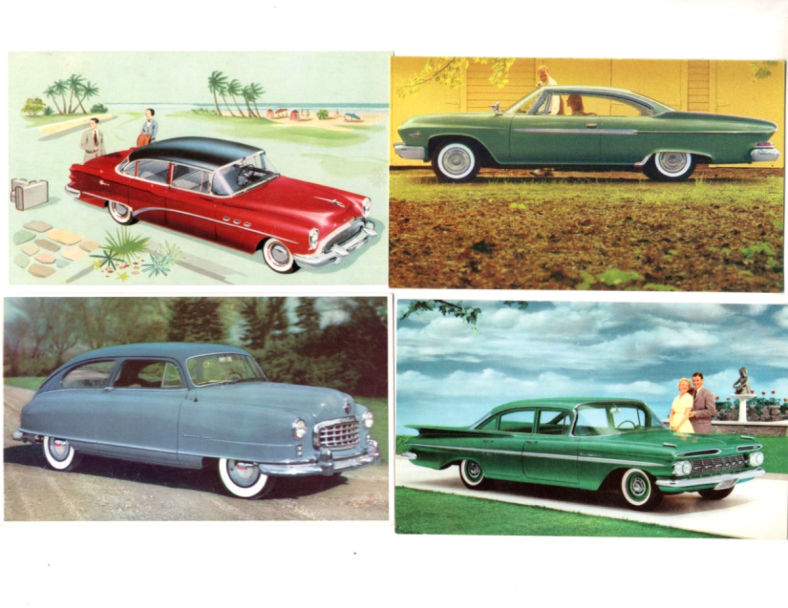 ANTIQUE AUTO, 1950’s, LOT OF 36 VINTAGE POSTCARDS (BL117)