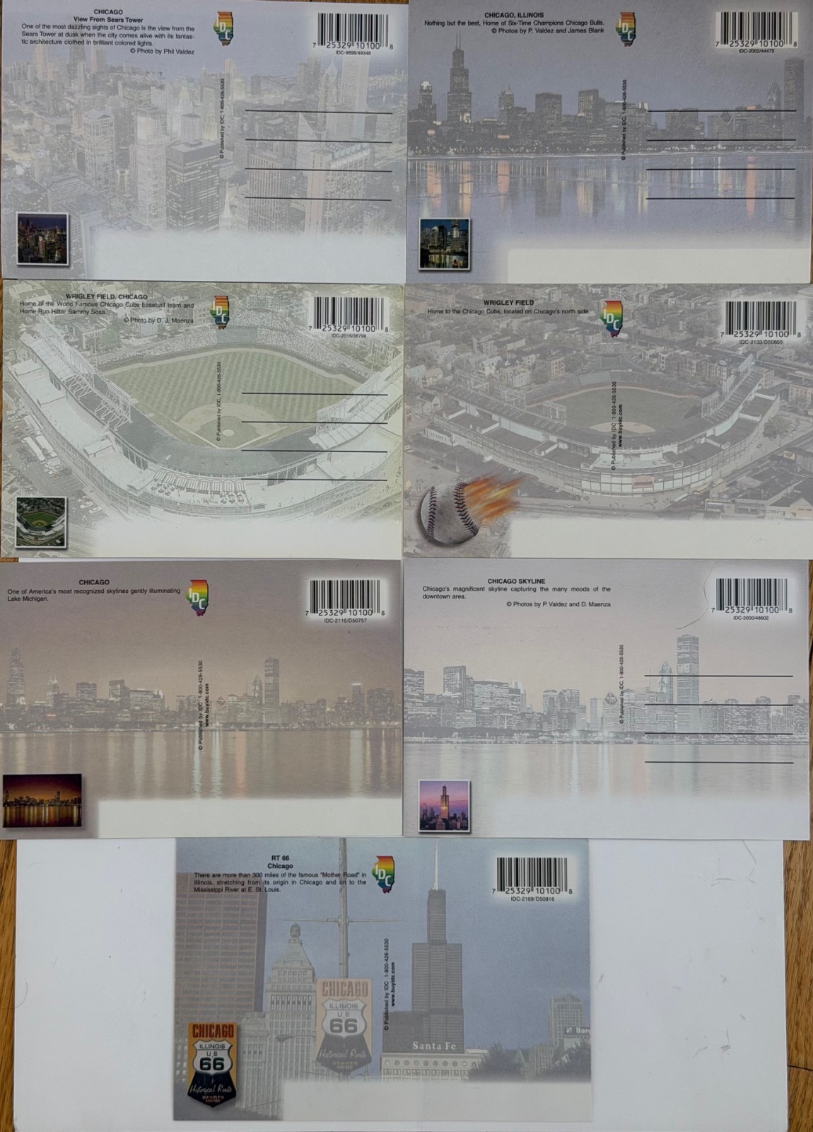 Chicago Illinois Postcards Lot Set 7 New 4 x 6 Cubs Jordan Route 66 Wrigley