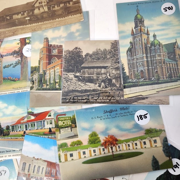 32 Vintage Postcard Lot Linen Real Photo Paper In Sleeves Most Early 1900s-1960s