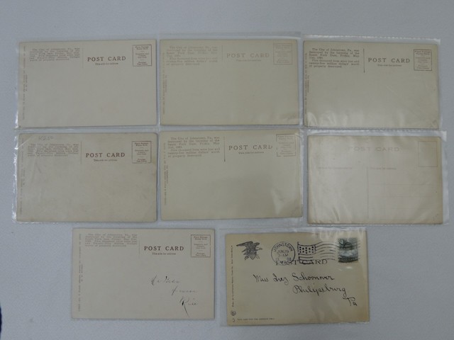 8 Vintage Antique 1889 Johnstown Flood Postcard Photographs w/ Sleeves