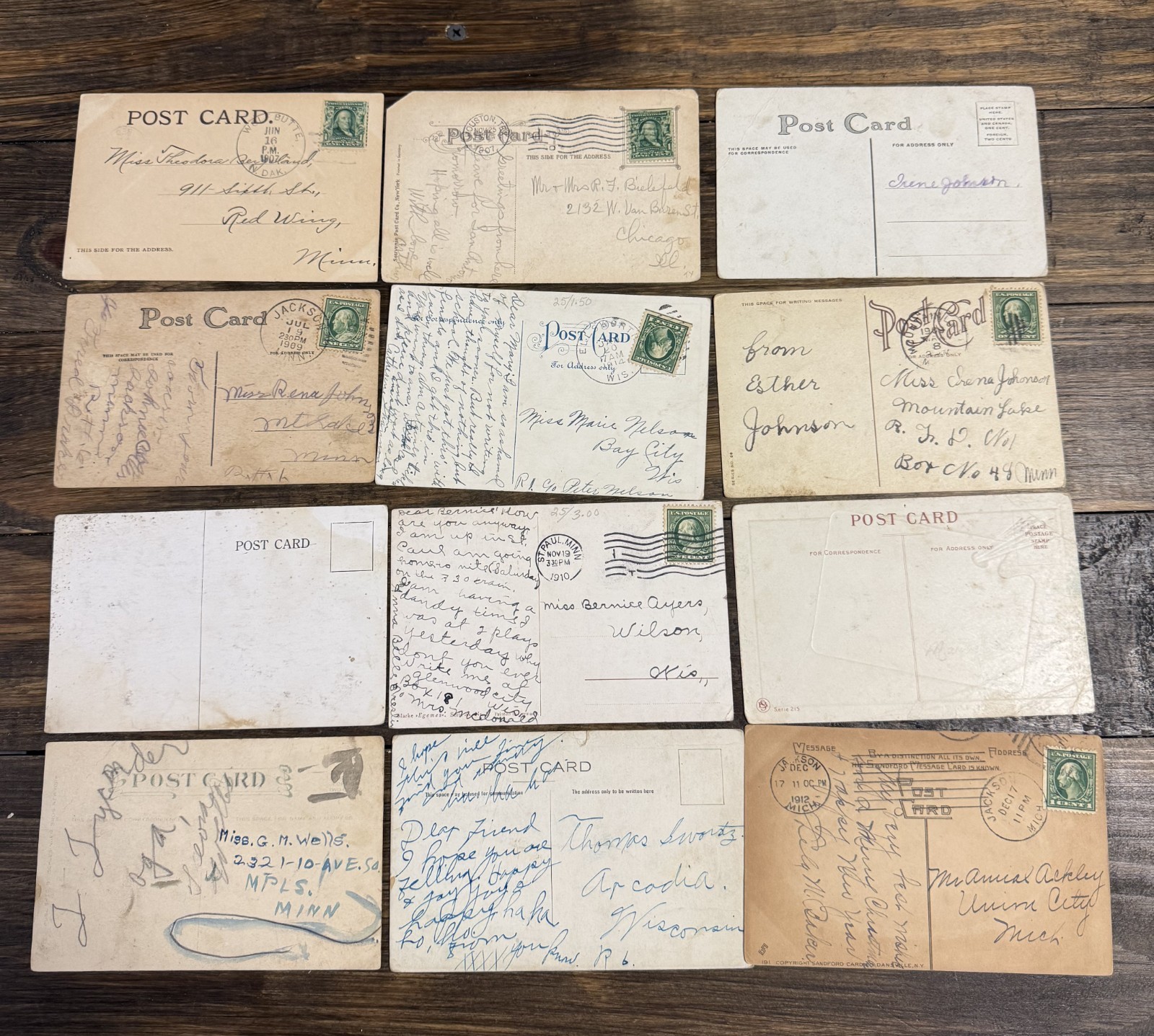 300 Vintage Postcards Lot Pre-1945 Mixed States Countries Topics – No Chrome