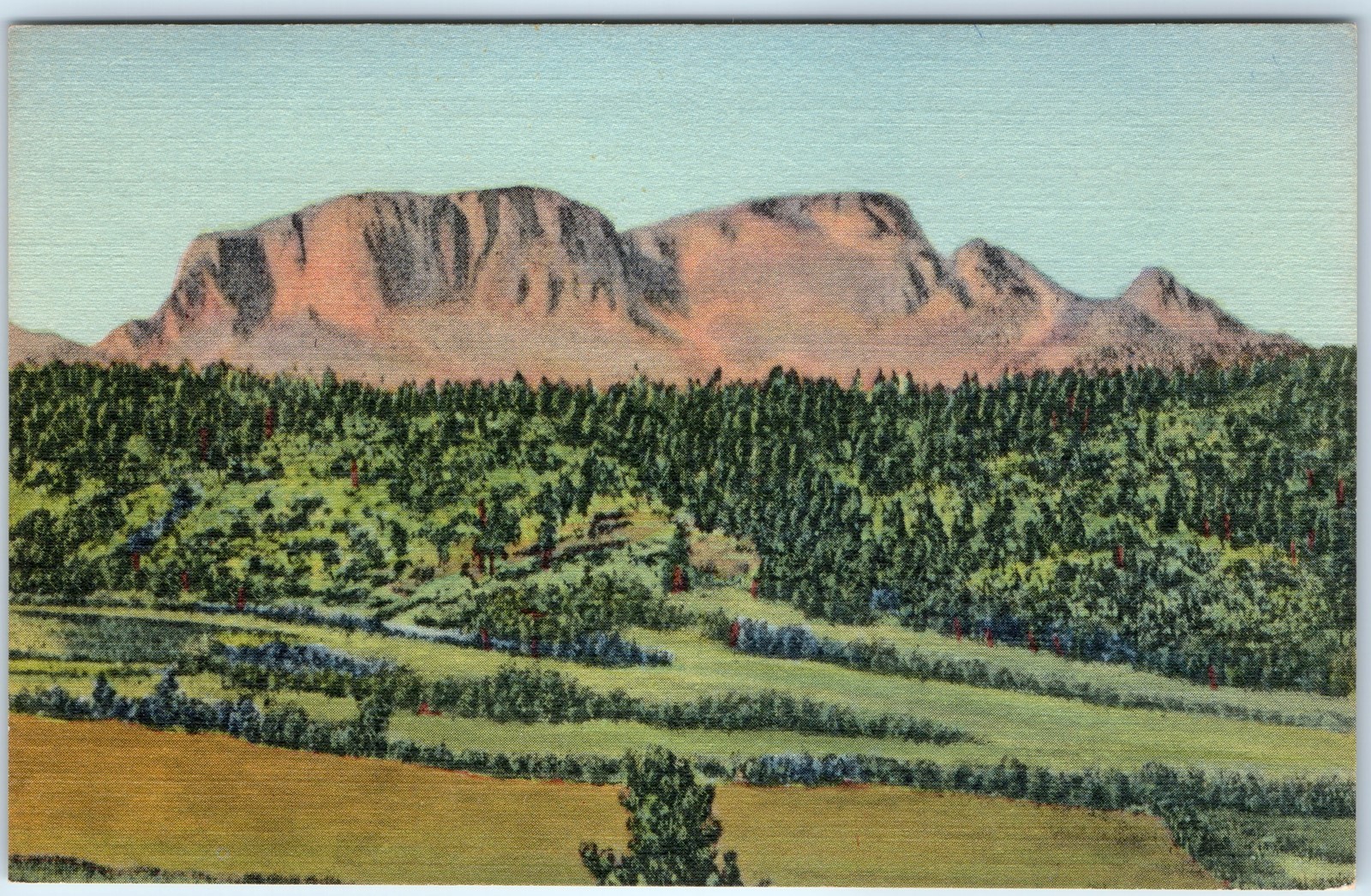 c1940s Pub. Albuquerque, NM Santa Fe Trail Hermit’s Peak US Hwy 85 Linen PC A329