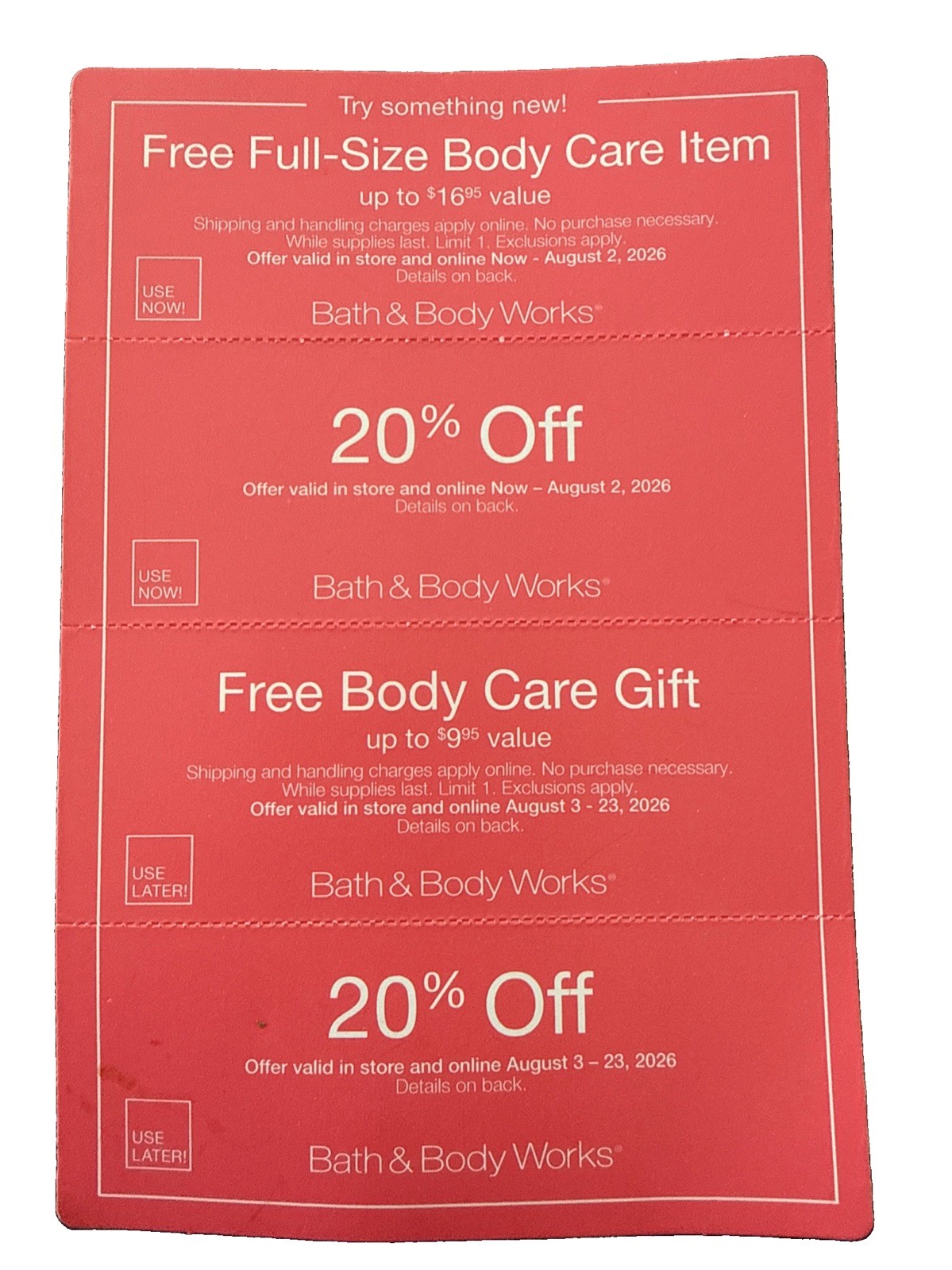 Bath & Body Works Coupons – Expires August 2, 2026 & August 23, 2026