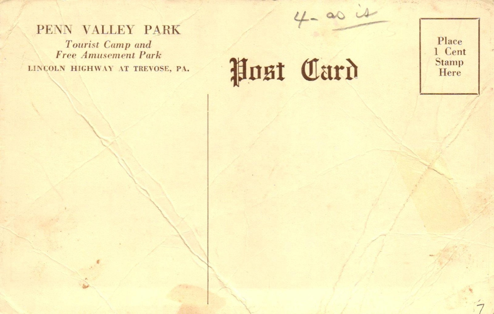 Lincoln Highway Pennsylvania – Penn Valley Amusement Park Tourist Camp Trevose