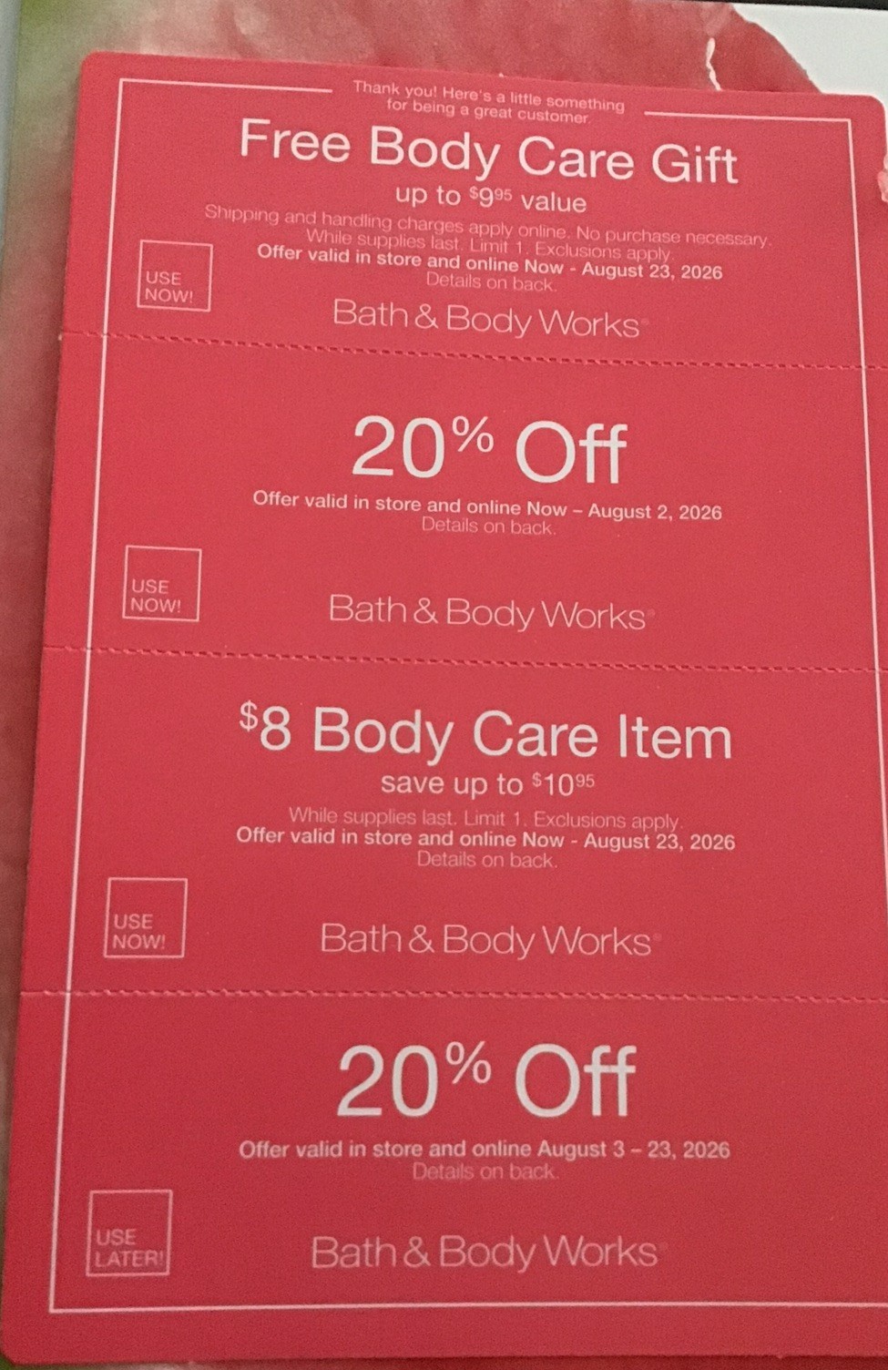 Bath & Body Works Coupons – Expires August 2, 2026 & August 23, 2026