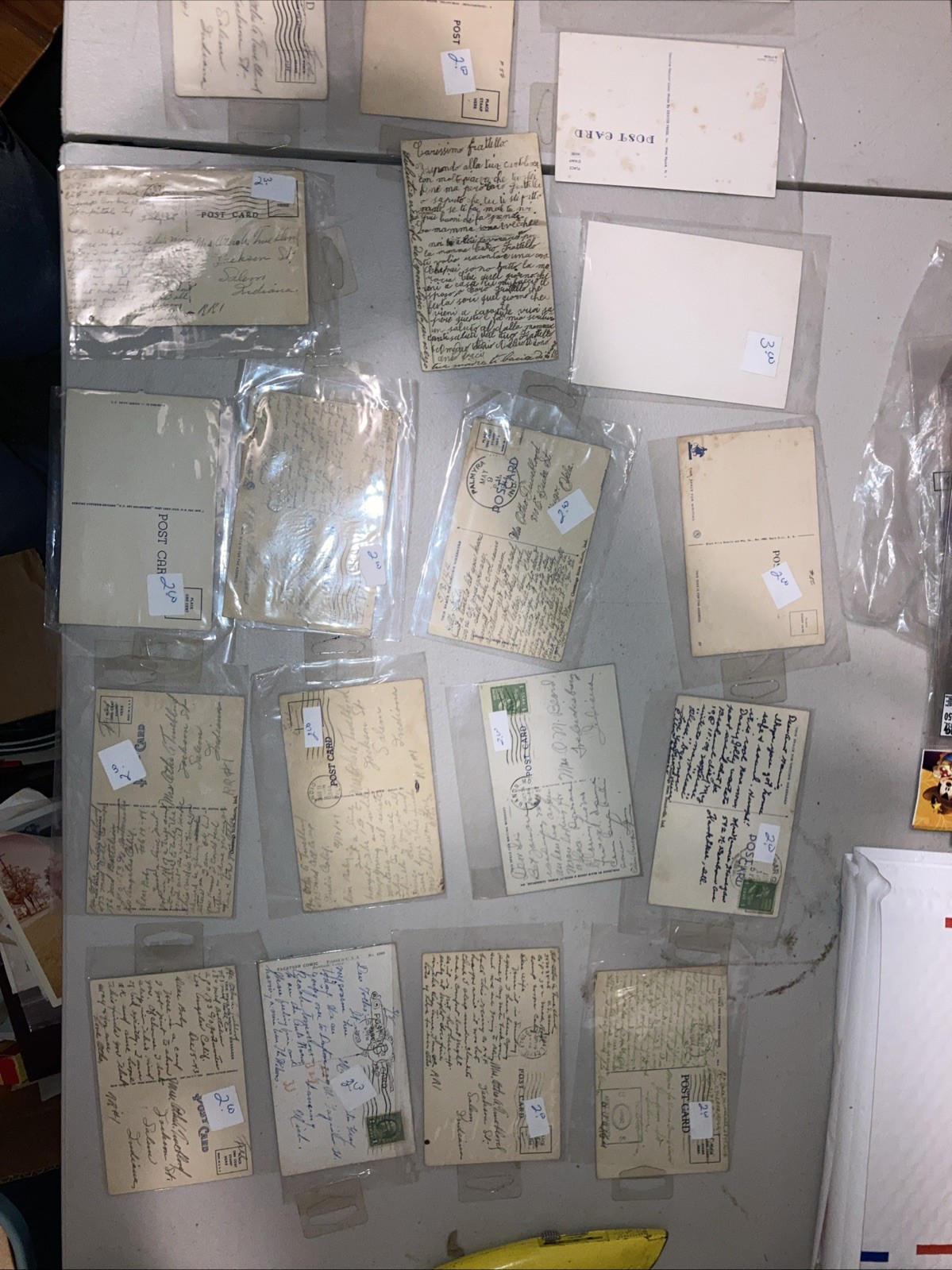Antique Vintage Postcards LOT 1915-1946 WW2 Era Stamped Dated Sleeved DETAILS
