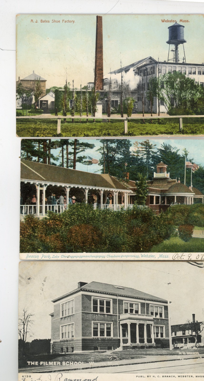 lot of 6 pre-1915 Webster MA postcards