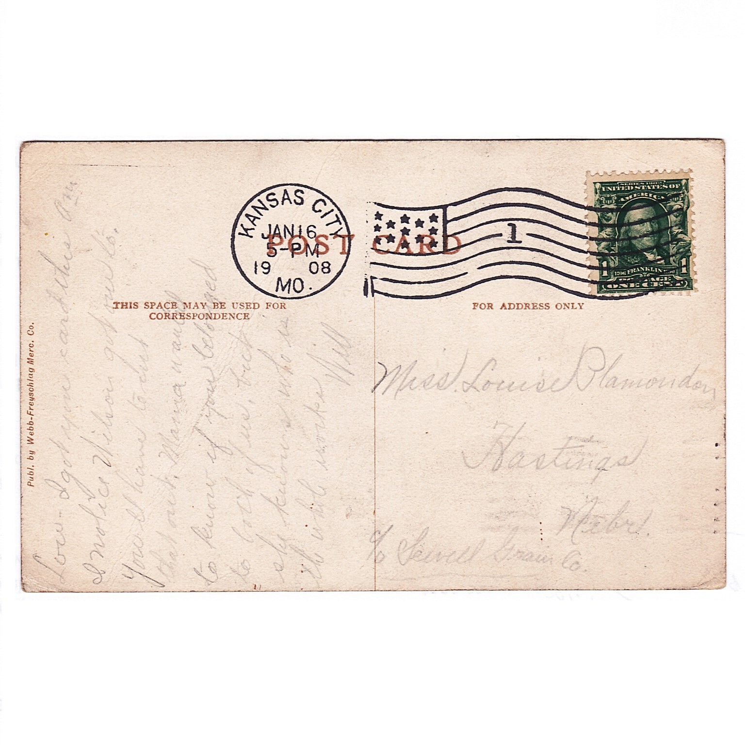Lot of 7 Kansas City Missouri Electric Park Postcards Posted 1908