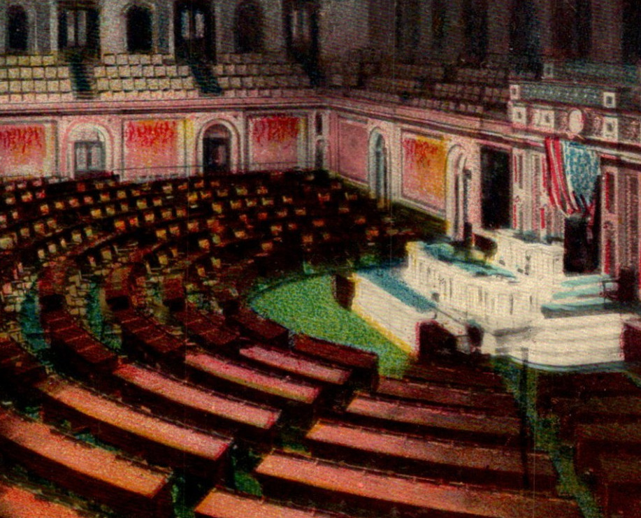 Antique DB Postcard United States Hall Of Representatives Washington DC c1900s