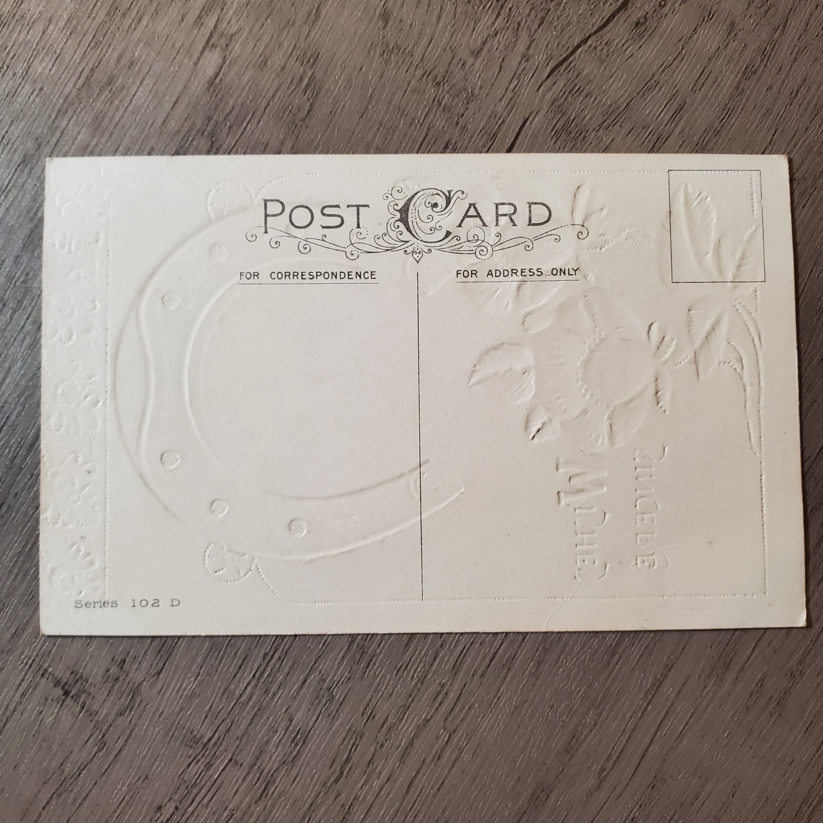 Vintage Embossed Postcards Lot of 3 Horseshoe Flower Good Luck Early 1900s