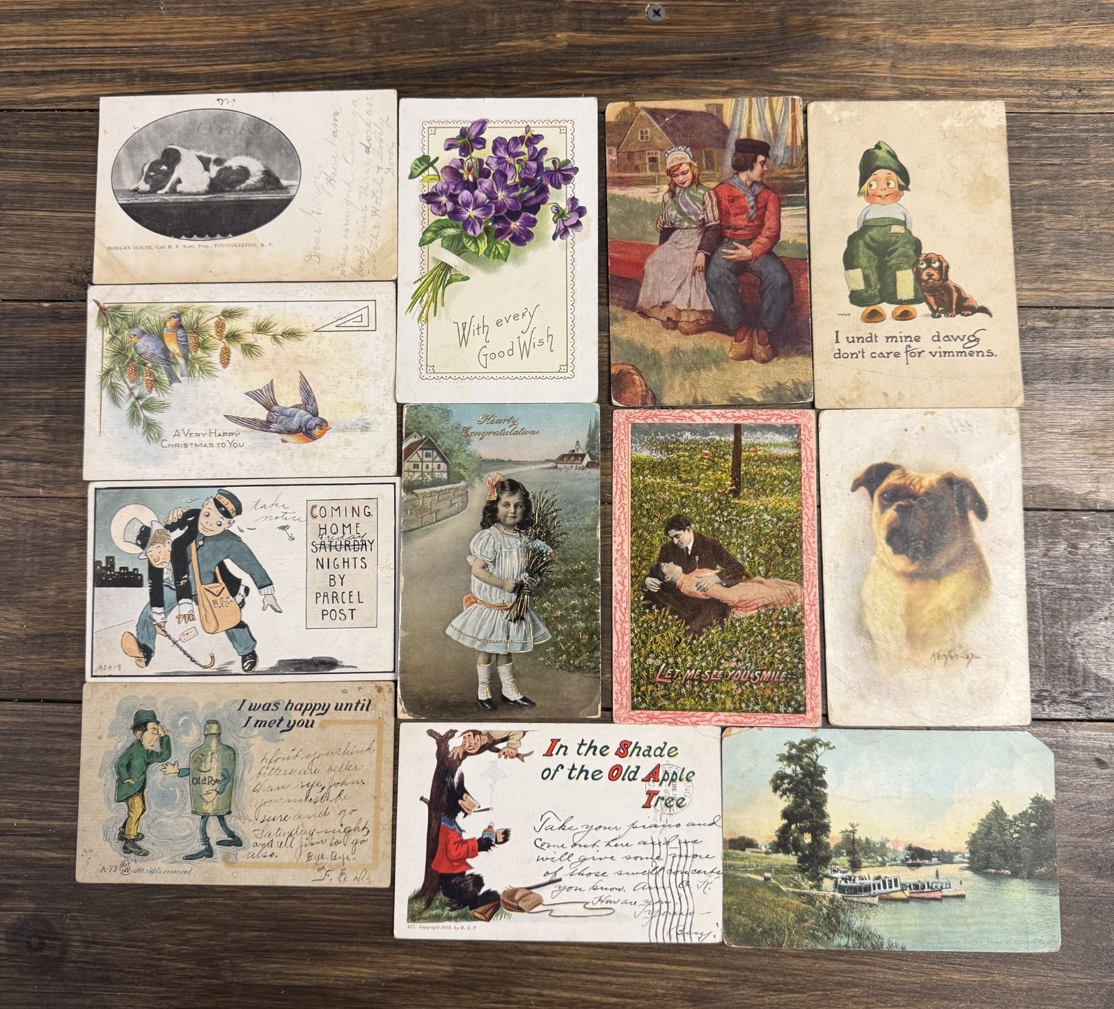 300 Vintage Postcards Lot Pre-1945 Mixed States Countries Topics – No Chrome