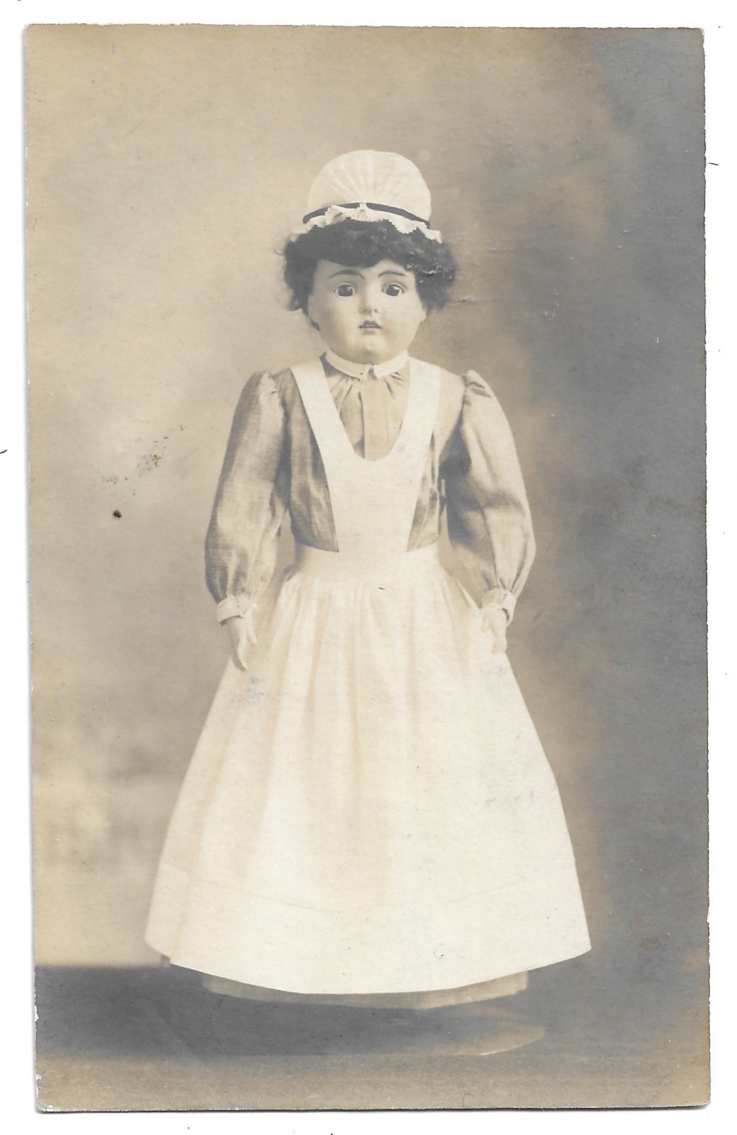 Creepy Doll In Studio RPPC Photo Postcard Tilton New Hampshire