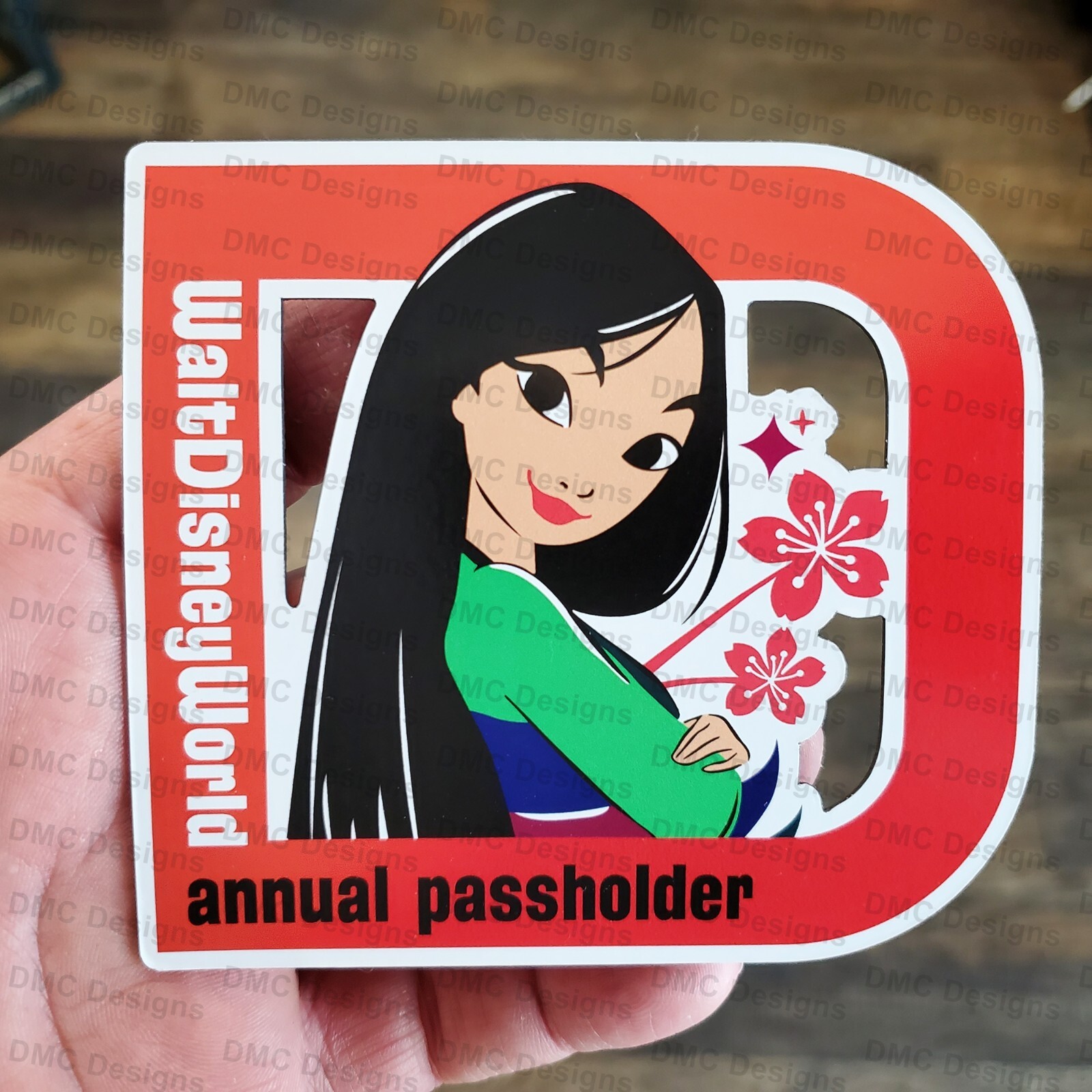 Aftermarket Walt Disney Annual Passholder Magnet featuring Mulan! I made this!