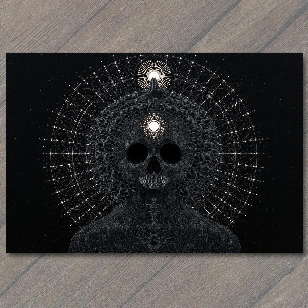 POSTCARD Dark Skull Spiritual Symbolism Gothic Occult Surreal Weird Strange