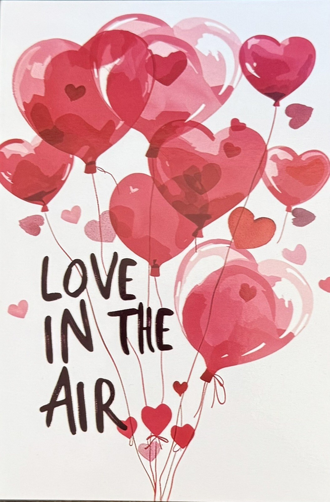 Love In The Air Heart Balloons Valentine #4859 Postcard Card Ephemera Journal