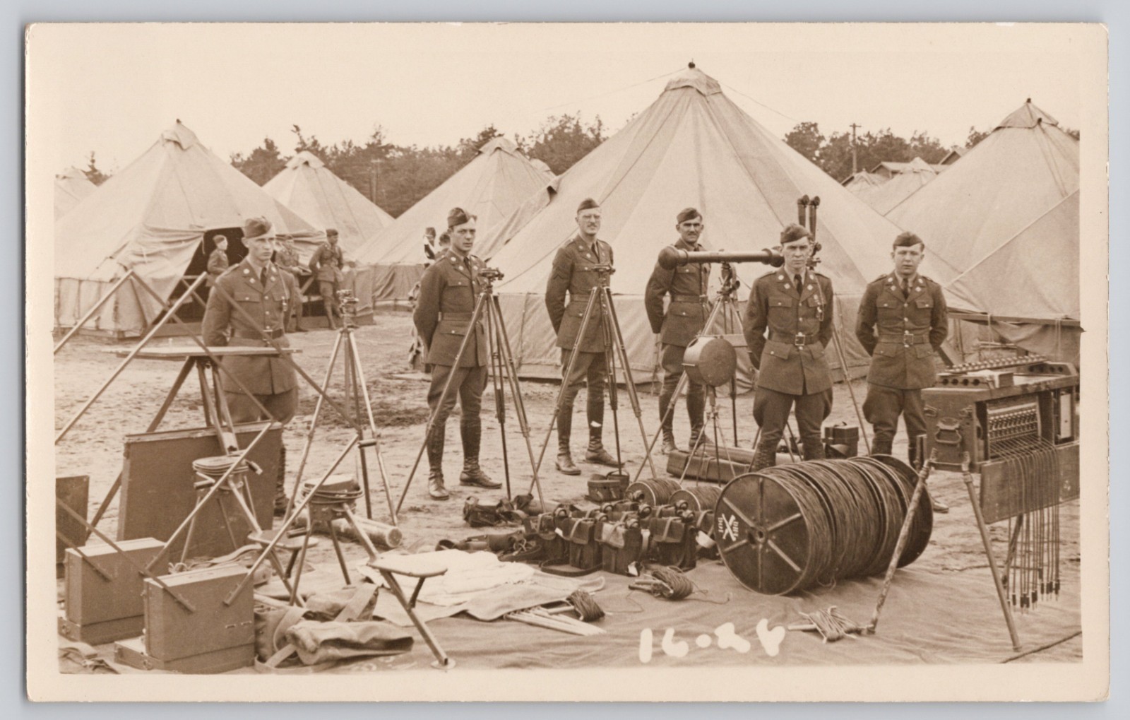 RPPC Postcard U.S. Army Signal Corps Communications Unit Field Telephone Camp