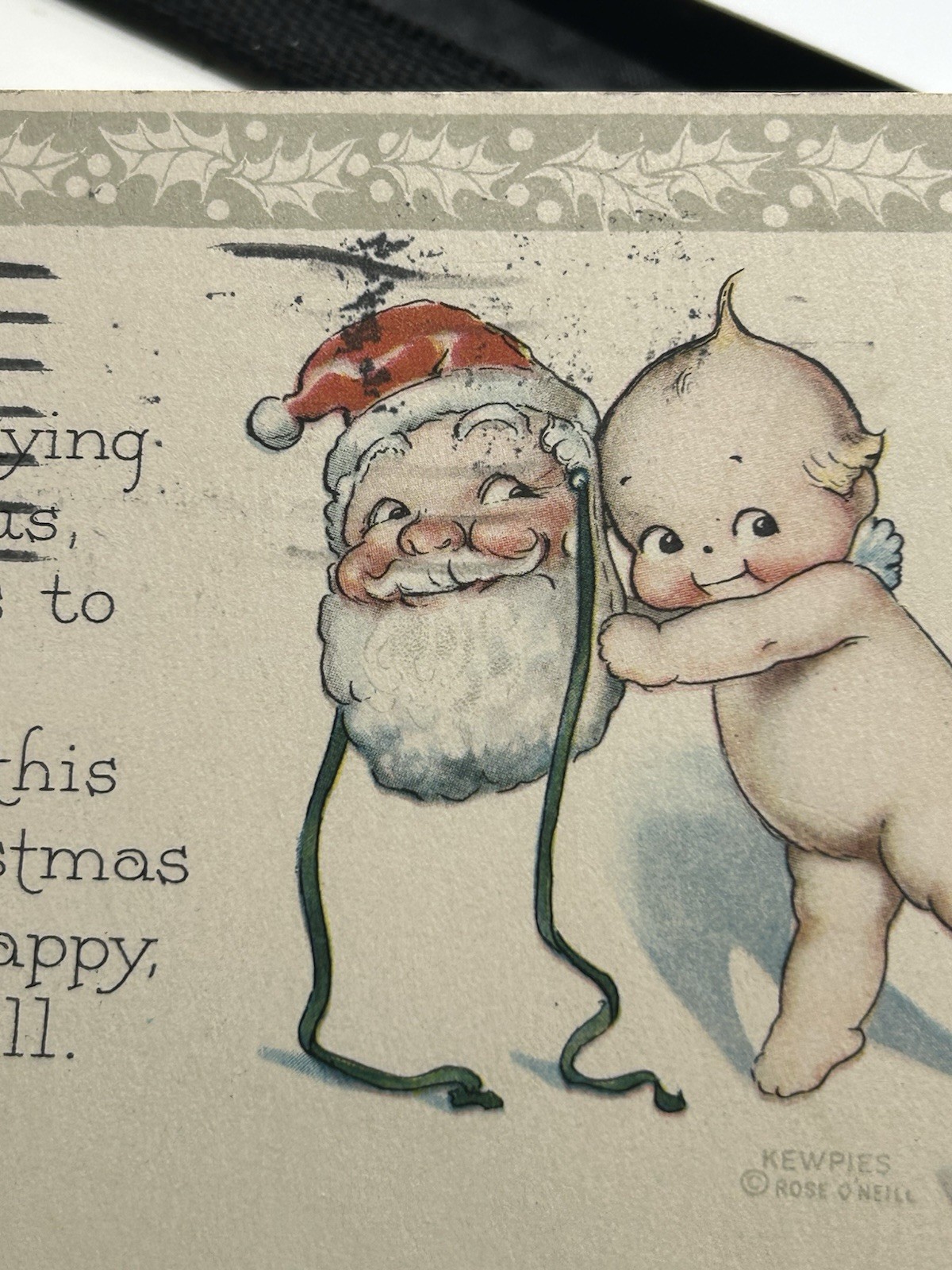 Gibson Rose O’Neill Kewpies Postcard Christmas Kewpie’s Playing Santa Claus